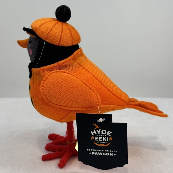 Hyde & Eek! Pawson Featherly Friends Halloween Bird Figure Pumpkin Orange  NEW - Picture 2 of 12